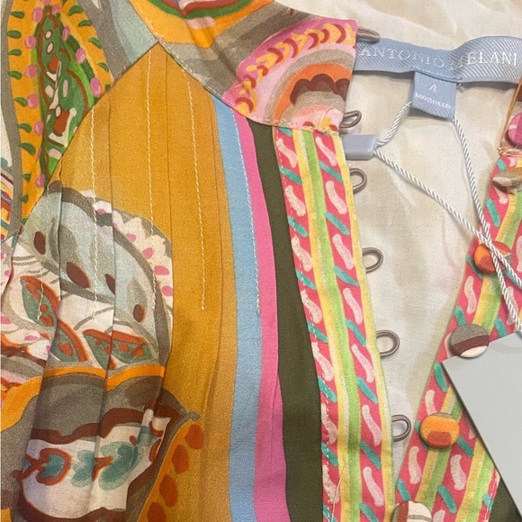 NWT Antonio Melani Brynn Pink Scarf Floral Mock Neck Dress Size 4 - Picture 6 of 6